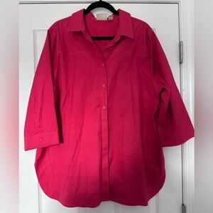 Chico's Bold Pink No-Iron Blouse - Size 4 (XXL)
